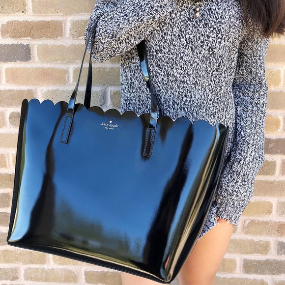 Kate Spade Scalloped Black Tote - Picture 5 of 10
